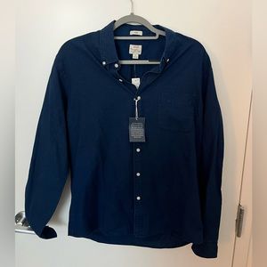 J. Crew Large Indigo Long Sleeve Button Down Shirt NWT